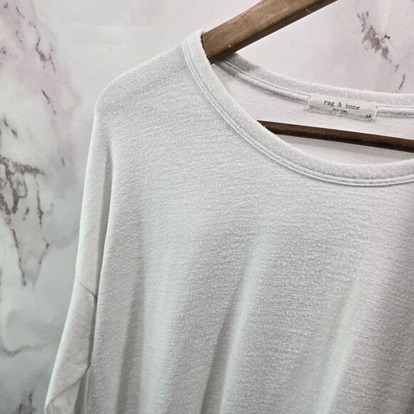 Rag & Bone Shirt Womens Small White Slouchy Long Sleeve Drop Shoulder Jersey - Picture 2 of 11